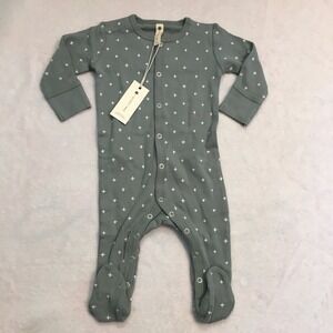 Quincy Mae‎ Baby Organic Cotton Footed Pajamas Jumpsuit Sleepwear Size 3 6m